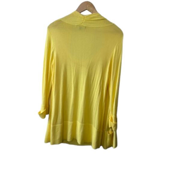 NY Collection Sunshine Yellow Lightweight Long Sleeve Cardigan w/ Attached Top M - Picture 5 of 9